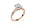 18ct Rose Gold Round Cut 1.32 Carat tw of  Diamond Ring