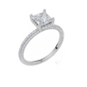 18ct White Gold Princess Cut 1.38 Carat tw of  Diamond Ring