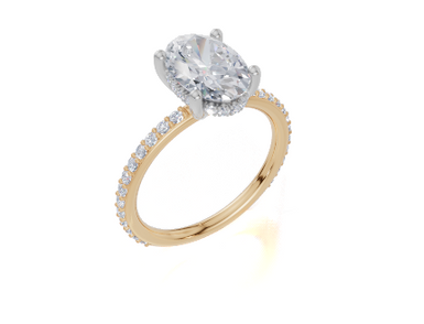 18ct Yellow Gold Oval Cut 2.42 Carat tw of Lab-Grown Diamond Ring