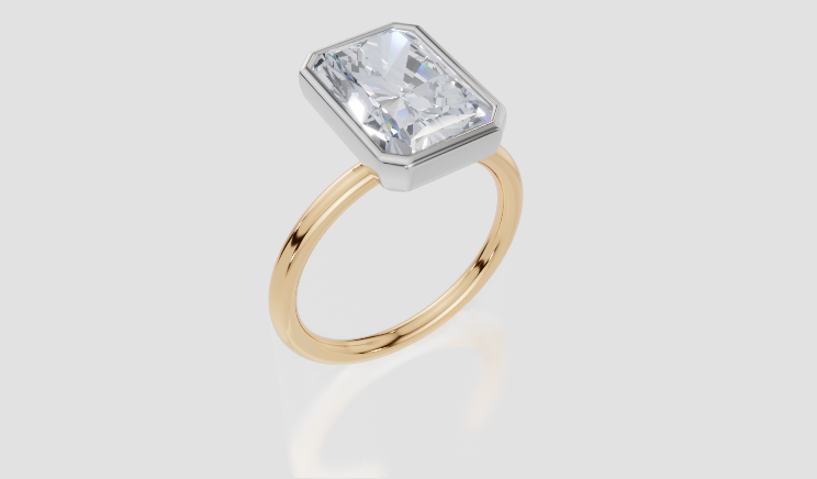 18ct Yellow Gold Radiant Cut 4.00 Carat of Lab-Grown Diamond Ring