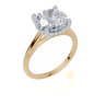 18ct Yellow Gold Round Cut 3.10 Carat tw of Lab-Grown Diamond Ring