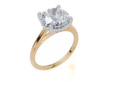 18ct Yellow Gold Round Cut 3.10 Carat tw of Lab-Grown Diamond Ring
