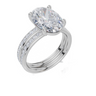 18ct White Gold Oval Cut 4.33 Carat tw of  Diamond Ring and 18ct White Gold 0.36 Carat tw of   Diamond Band