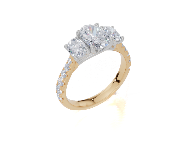 18ct Yellow Gold Oval Cut 2.03 Carat tw of Lab-Grown Diamond Ring
