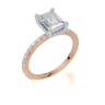 18ct Rose Gold Emerald Cut 1.90 Carat tw of Lab-Grown Diamond Ring