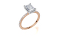 18ct Rose Gold Emerald Cut 1.90 Carat tw of Lab-Grown Diamond Ring