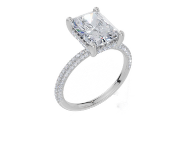 18ct White Gold Radiant Cut 3.42 Carat tw of Lab-Grown Diamond Ring