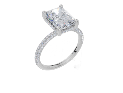 18ct White Gold Radiant Cut 3.42 Carat tw of Lab-Grown Diamond Ring