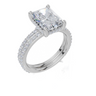 18ct White Gold Radiant Cut 3.42 Carat tw of Lab-Grown Diamond Ring and 18ct White Gold 0.38 Carat tw of Lab-Grown  Diamond Band