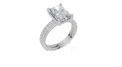 18ct White Gold Radiant Cut 3.42 Carat tw of Lab-Grown Diamond Ring and 18ct White Gold 0.38 Carat tw of Lab-Grown  Diamond Band