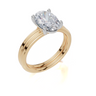 18ct Yellow Gold Oval Cut 2.00 Carat of Lab-Grown Diamond Ring and 18ct Yellow Gold Lab-Grown Band