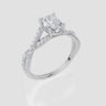 18ct White Gold Oval Cut 1.30 Carat tw of  Diamond Ring