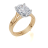 18ct Yellow Gold Oval Cut 3.00 Carat of  Diamond Ring and 18ct Yellow Gold  Band