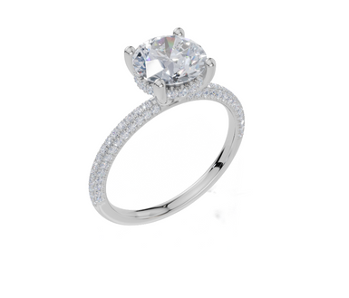 18ct White Gold Round Cut 1.90 Carat tw of Lab-Grown Diamond Ring
