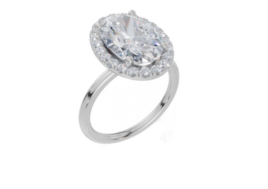 18ct White Gold Oval Cut 4.33 Carat tw of  Diamond Ring