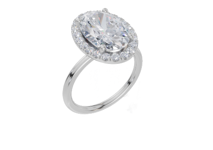 18ct White Gold Oval Cut 4.33 Carat tw of  Diamond Ring