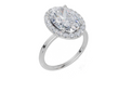 18ct White Gold Oval Cut 4.33 Carat tw of  Diamond Ring