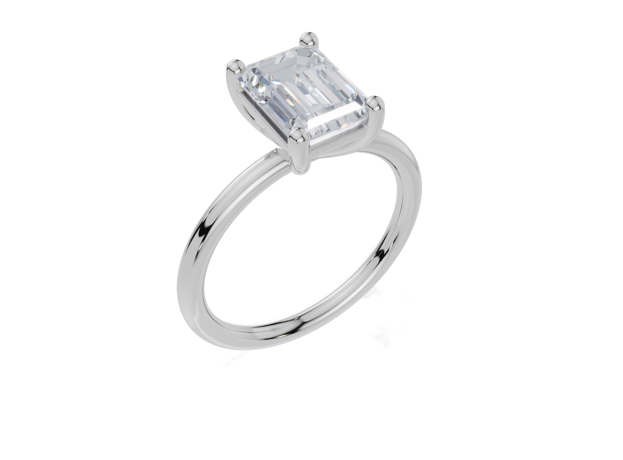 18ct White Gold Emerald Cut 2.00 Carat of  Diamond Ring