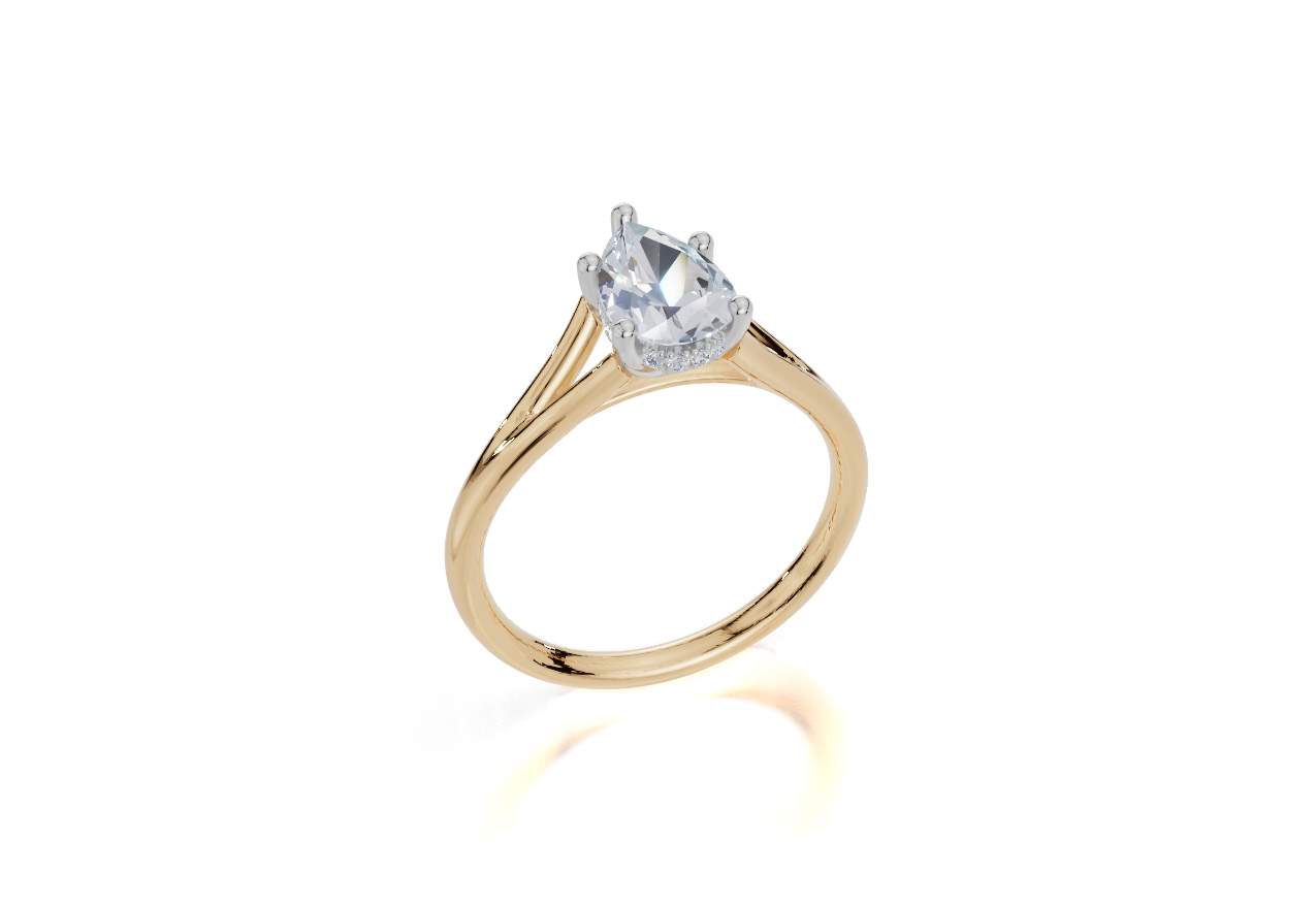 18ct Yellow Gold Pear Cut 1.05 Carat tw of  Diamond Ring