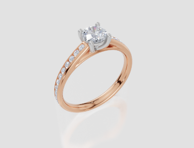 18ct Rose Gold Round Cut 0.82 Carat tw of Lab-Grown Diamond Ring