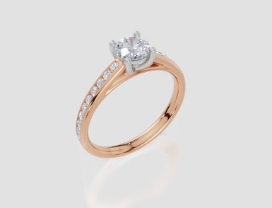 18ct Rose Gold Round Cut 0.82 Carat tw of Lab-Grown Diamond Ring