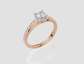 18ct Rose Gold Round Cut 0.82 Carat tw of Lab-Grown Diamond Ring