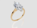 18ct Yellow Gold Marquise Cut 3.00 Carat of Lab-Grown Diamond Ring