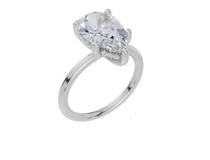 18ct White Gold Pear Cut 3.10 Carat tw of Lab-Grown Diamond Ring