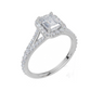 18ct White Gold Emerald Cut 1.24 Carat tw of  Diamond Ring