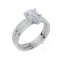 18ct White Gold Pear Cut 1.32 Carat tw of  Diamond Ring and 18ct White Gold 0.35 Carat tw of   Diamond Band
