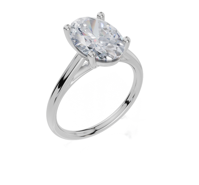 18ct White Gold Oval Cut 3.00 Carat of Lab-Grown Diamond Ring