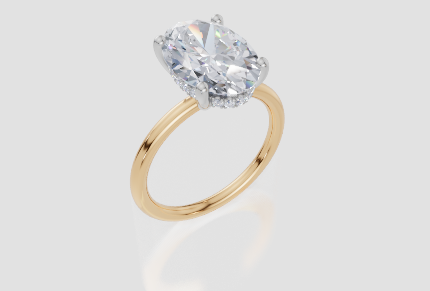 18ct Yellow Gold Oval Cut 4.10 Carat tw of  Diamond Ring