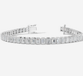 18CT White Gold Emerald Cut 7.80 Carat tw of Diamonds Tennis Bracelet