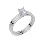 18ct White Gold Emerald Cut 0.50 Carat of Lab-Grown Diamond Ring and 18ct White Gold Lab-Grown Band