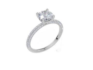 18ct White Gold Round Cut 1.32 Carat tw of  Diamond Ring
