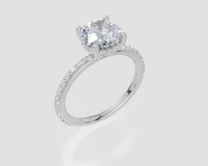 18ct White Gold Round Cut 1.91 Carat tw of Lab-Grown Diamond Ring