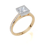 18ct Yellow Gold Princess Cut 1.32 Carat tw of  Diamond Ring