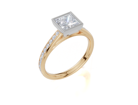 18ct Yellow Gold Princess Cut 1.32 Carat tw of  Diamond Ring