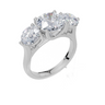 18ct White Gold Round Cut 3.50 Carat tw of Diamond Ring