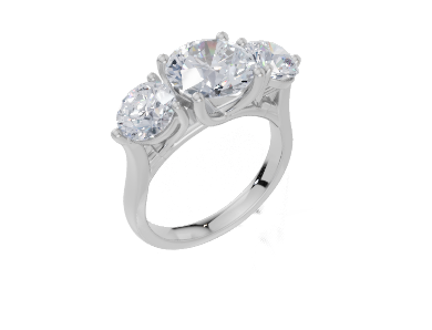 18ct White Gold Round Cut 3.50 Carat tw of Diamond Ring
