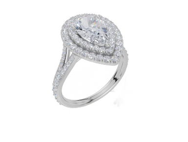 18ct White Gold Pear Cut 2.33 Carat tw of  Diamond Ring