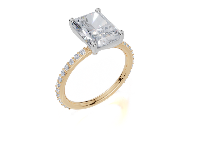 18ct Yellow Gold Radiant Cut 3.33 Carat tw of Lab-Grown Diamond Ring