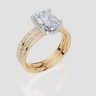 18ct Yellow Gold Oval Cut 2.42 Carat tw of  Diamond Ring and 18ct Yellow Gold 0.36 Carat tw of   Diamond Band