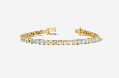 18ct Yellow Gold Round Cut 8.15 Carat tw of Diamonds Tennis Bracelet