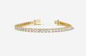 18ct Yellow Gold Round Cut 8.15 Carat tw of Diamonds Tennis Bracelet