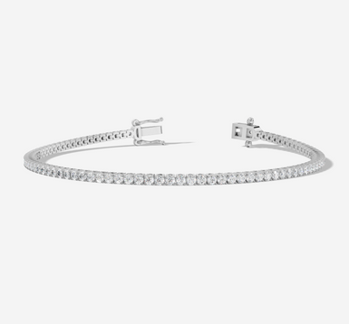 9CT White Gold Round Cut 2.35 Carat tw of Lab Grown Diamonds Tennis Bracelet