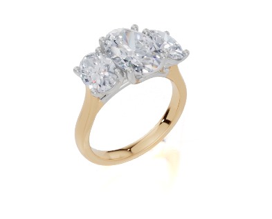 18ct White Gold Oval Cut 3.50 Carat tw of Diamond Ring
