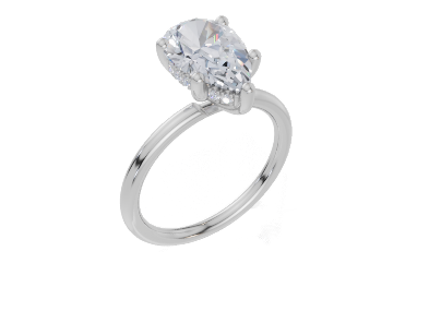 18ct White Gold Pear Cut 2.08 Carat tw of  Diamond Ring