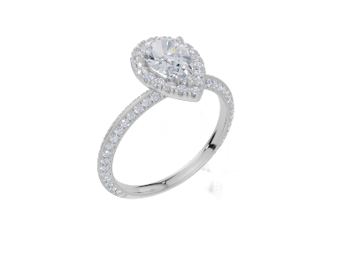 18ct White Gold Pear Cut 1.25 Carat tw of Lab-Grown Diamond Ring