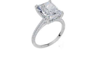 18ct White Gold Radiant Cut 4.42 Carat tw of Lab-Grown Diamond Ring